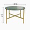 Green Marble Nesting Table with Golden Metal Frame (17" Height) | Elegant & Sturdy Side Table | Luxurious Space-Saving Design | Perfect for Living Room, Bedroom, Office & Home Décor